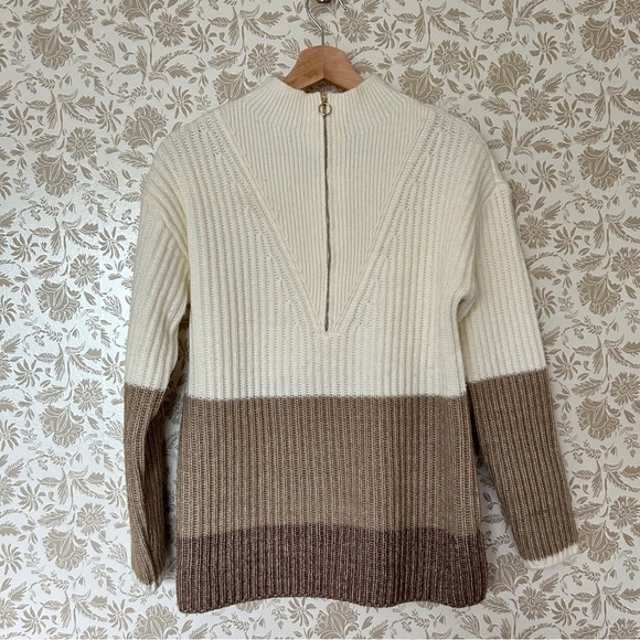 Talbots Colorblock Ribbed Zip Sweater – Size S - Picture 2 of 6